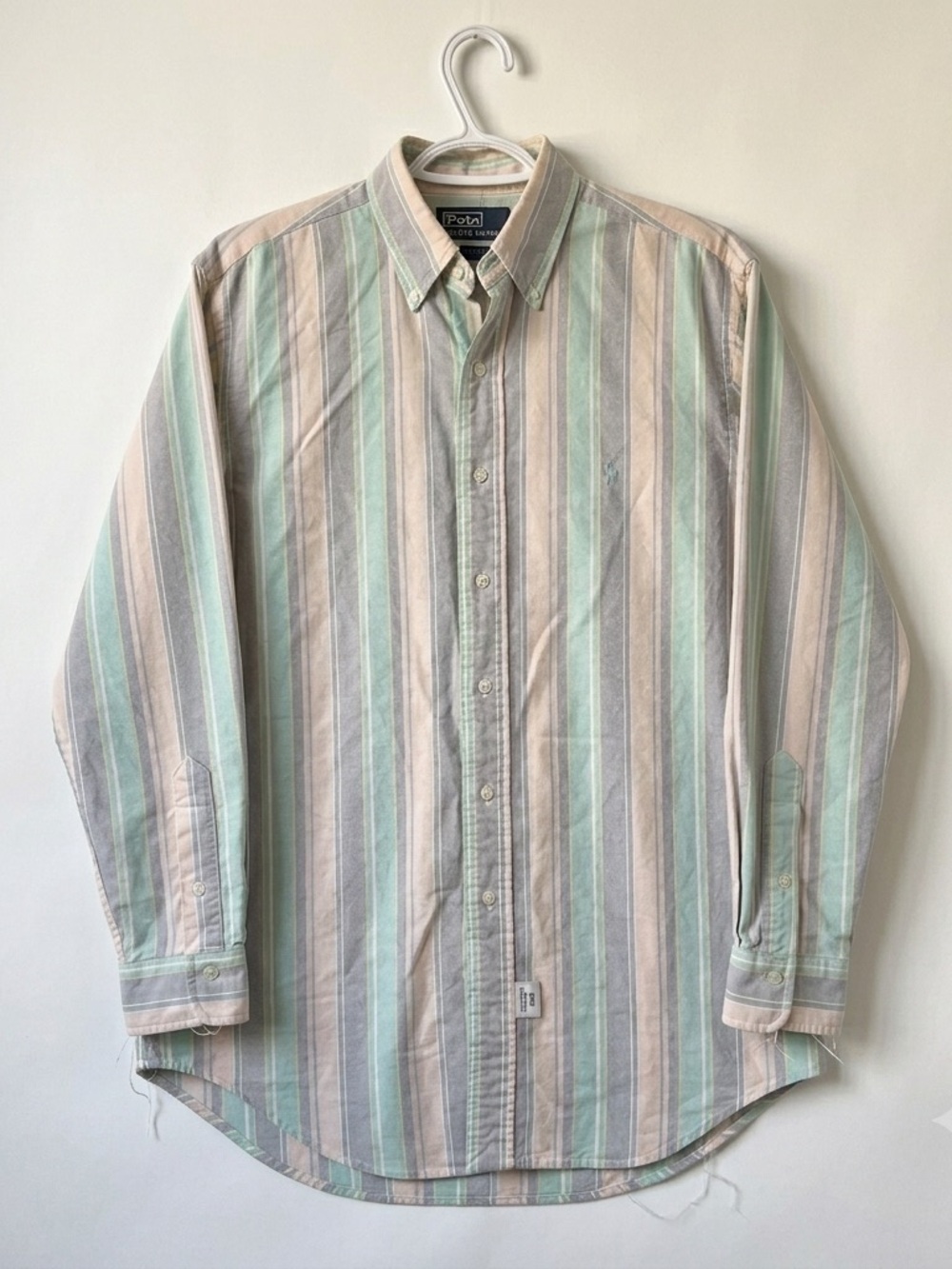 Vintage Polo Ralph Lauren Striped Button Up Shirt Pastel Stripe Mens XXL
